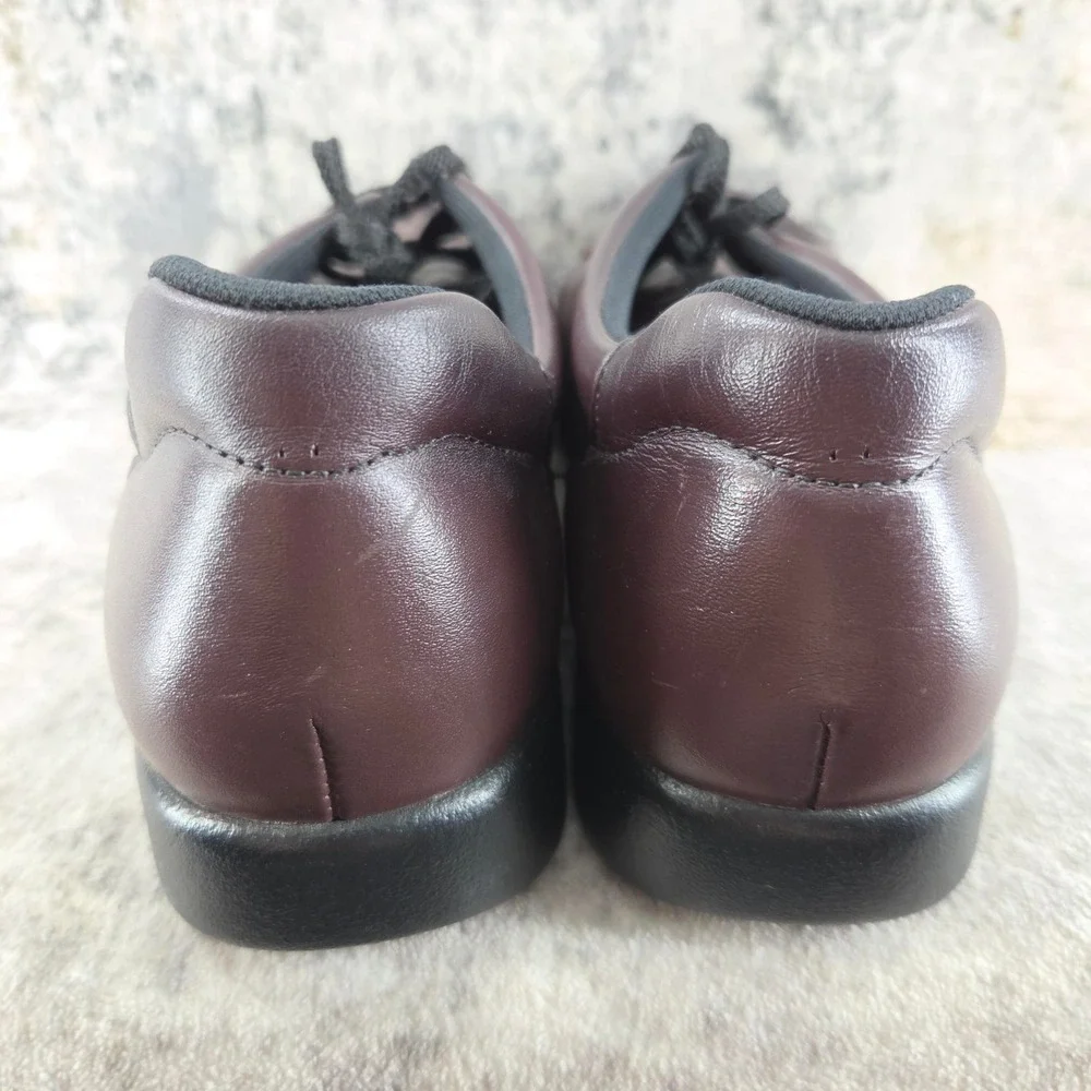 SAS Siesta‎ Walking Shoes Womens 9 Narrow Cordovan Leather Lace Up Moc Toe